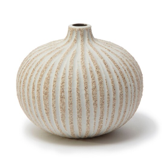 Lindform Bari vase Stonestripe brown medium rough M