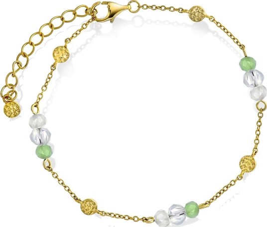 Pan Jewelry Fairy armbånd i 925 forgylt sølv med grønn zirkonia