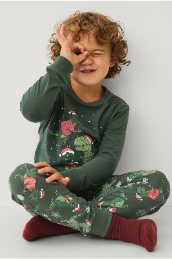 Ellos Collection Pyjamas med trykk Grønn Ellos Collection Pyjamas med trykk Grønn
