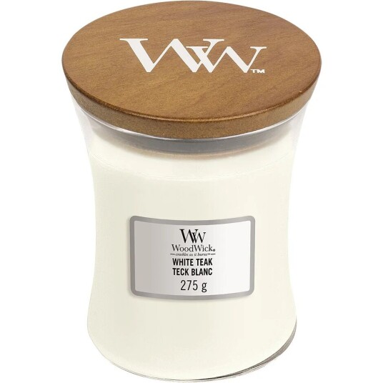 Woodwick White Teak, Duftlys