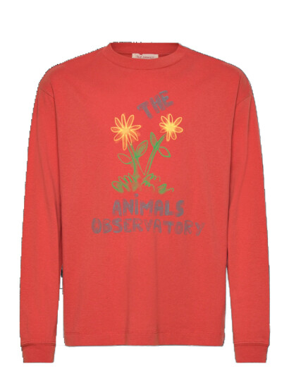 THE ANIMALS OBSERVATORY Flowers Red Dof Lonf Sleeve T-Shirt - Red - 12 Y