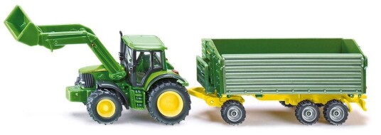 SIKU John Deere med fronlaster og henger