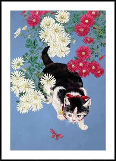 A Cat's Hunt for Butterflies Plakat Plakat / 70x100cm