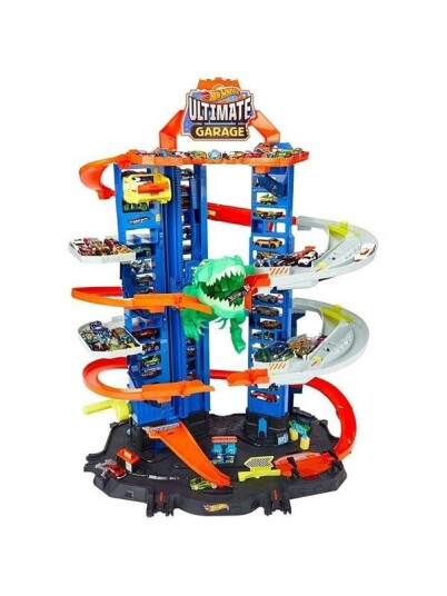 Hot Wheels Track Set And 2 Toy Cars City Ultimate Garage Playset Parking For 100+ Cars
