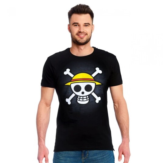 One Piece T skjorte Classic Skull M Voksen Sort