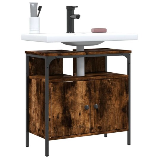 Servantskap røkt eik 60x30x60 cm konstruert tre 842438 Servantskap røkt eik 60x30x60 cm konstruert tre 842438