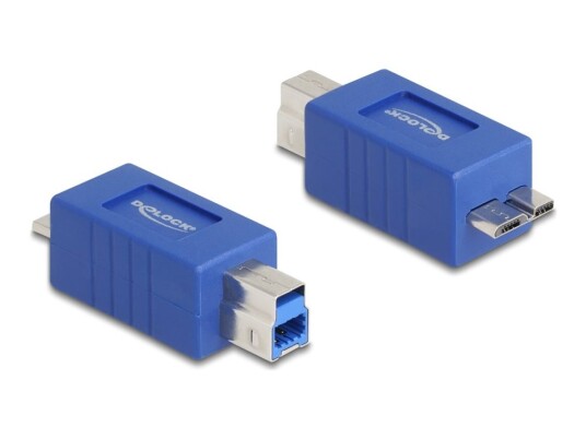 Delock - Usb-Adapter - Usb Type B (Hann) Til Micro-Usb Type B (Hann) - Usb 3.0 - Up To 5 Gbps Data Transfer Rate - Blå