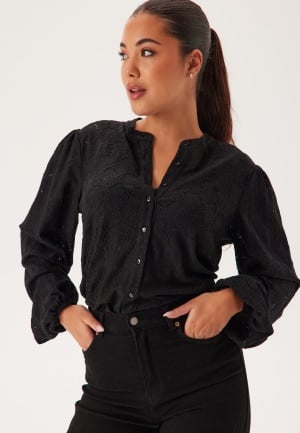 BUBBLEROOM Long Sleeve Button Blouse Black XL BUBBLEROOM Long Sleeve Button Blouse Black XL