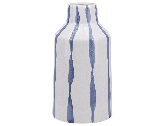 Beliani Vase 22 Cm Hvit/blå Assus