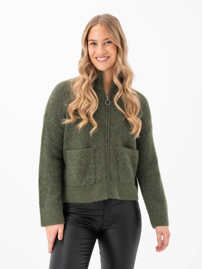 Selected Femme Sia Ras Long Sleeve Knit Zipper Cardigan Grønn L Selected Femme Sia Ras Long Sleeve Knit Zipper Cardigan Grønn L