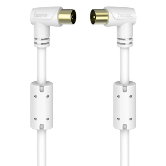 Hama koaksial antennkabel 90°, 95 dB 1,5 m/hvit