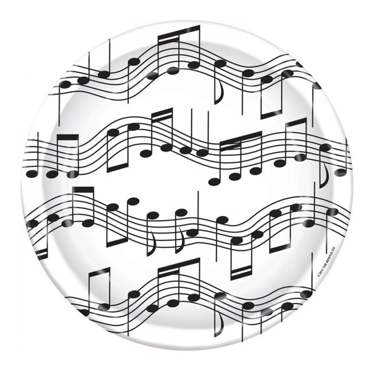 360 Degrees Ltd Papptallerkener Musikk Noter - 8-pakning