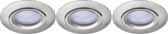 Lutec CONNECT SCOP INDOOR LED BØRSTET NIKKEL 3.STK SPOT Ø8,4