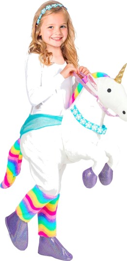 Ridende Unicorn Barn Kostyme - One size Ridende Unicorn Barn Kostyme - One size