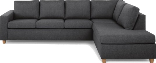 Crazy 4 seters Høyrevendt L formet Sjeselongsofa i Stoff Mørk grå