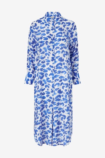 KAANDA Beach life   Strandkjole Cheetah Shirt Dress   Blå