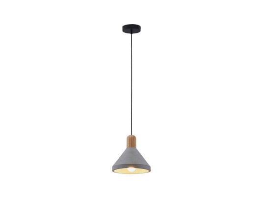 Lindby - Caisy Round Pendel Concrete/Wood Lindby