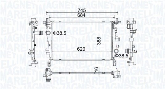 Radiator MAGNETI MARELLI 350214400000 Radiator MAGNETI MARELLI 350214400000