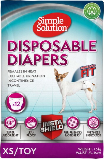 Simple Solution Engangsbleier til hunder Medium 12 stk - Hygienisk og komfortabelt