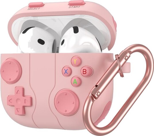 Silikondeksel i spillkontrolldesign til AirPods 4 Rosa