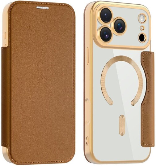 EIDERWOOD iPhone 17 Pro Flipp Deksel med Gjennomsiktig Bakside – MagSafe Kompatibel – Brun