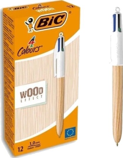 Bic 508964, Klips, Multifunksjonell Kulepenn, Gjenfyllbar, Svart, Blå, Grønn, Rød, Medium