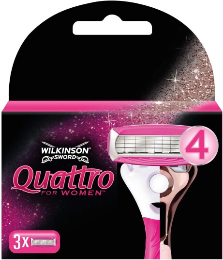 Wilkinson Quattro Dame barberblader Sensitive 3 stk. Wilkinson Quattro Dame barberblader Sensitive 3 stk.