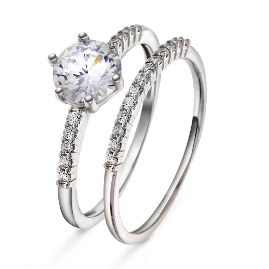 Pan Jewelry, Ring i sølv med zirkonia, størrelse 60