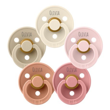 Bibs Colour Str. 1 0 6 Md. Rund Lateks Smokker Med Navn 5 pak