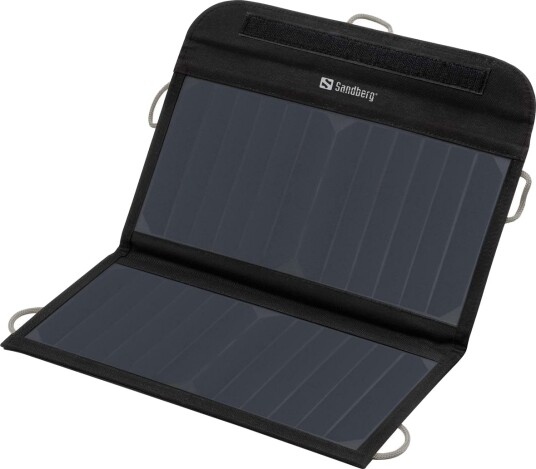 Sandberg 13W Dobbel USB Solcellelader med Lampe - Svart Sandberg 13W Dobbel USB Solcellelader med Lampe - Svart