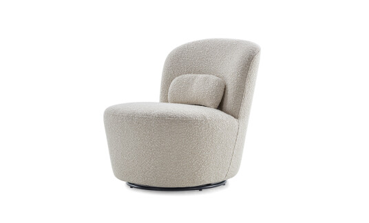 Soffadirekt GIGI Swivel lenestol Bouclé Offwhite
