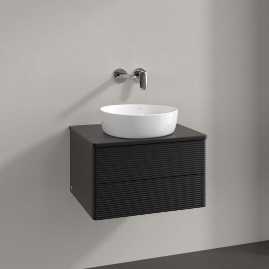 Villeroy & Boch Antao Servantskap med 2 skuffer 60x50x36 cm m/lys Sort Matt Villeroy & Boch Antao Servantskap med 2 skuffer 60x50x36 cm m/lys Sort Matt