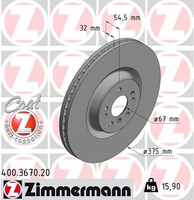 Bremseskive ZIMMERMANN 400.3670.20
