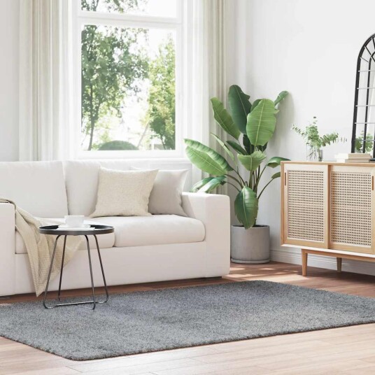  Flossteppe med lang luv NAVARRA sølvgrå 160x230 cm polyester 8721158558305
