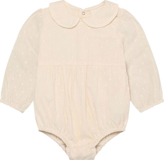 En Fant Romper Ls Dobby   Cream   80