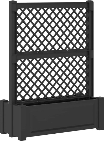 vidaXL Stor plantekasse med espalier Antrasitt 99,5 x 43 x 133,5 PP