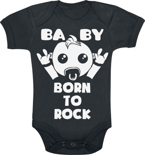 Sprüche Fun Body Baby & barneklær Kids Born To Rock gutter og jenter svart