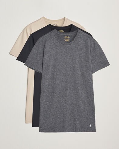 Polo Ralph Lauren 3-Pack Crew Neck T-Shirt Black/Grey/Khaki Polo Ralph Lauren 3-Pack Crew Neck T-Shirt Black/Grey/Khaki