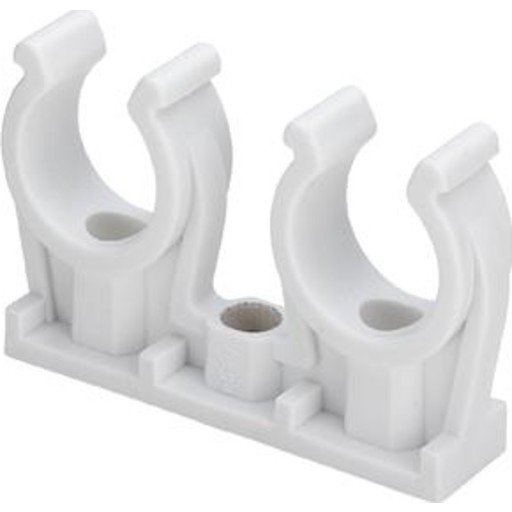Dobbel klemklammer - Plast - 15 mm
