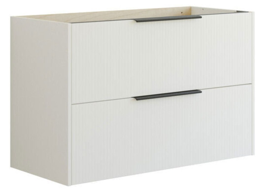 Dansani Mido+ Classic Stripet Servantskap 2 Skuff Hvit Matt / 100cm Dansani Mido+ Classic Stripet Servantskap 2 Skuff Hvit Matt / 100cm
