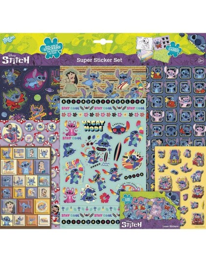 Disney Stitch Super Sett Mange Flotte Klistremerker og Morsomme spill