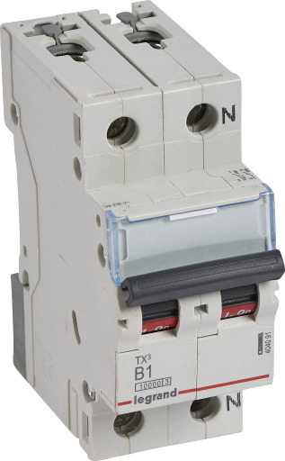 Legrand 5 stk TX³ MCB automatsikring B1 1P+N 2M 10/10kA