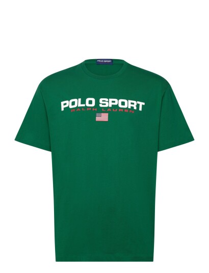Classic Fit Polo Sport Jersey T-Shirt Green Polo Ralph Lauren TENNIS GREEN/WHIT S,M