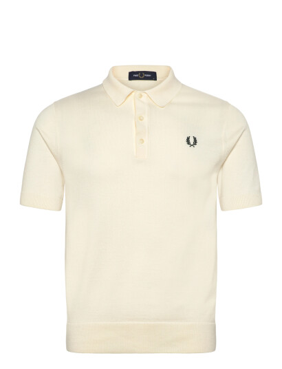 Fred Perry Cotton Knitted Shirt Cream XXL