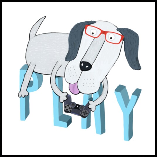 Dog Gamer Play Plakat / 50x50