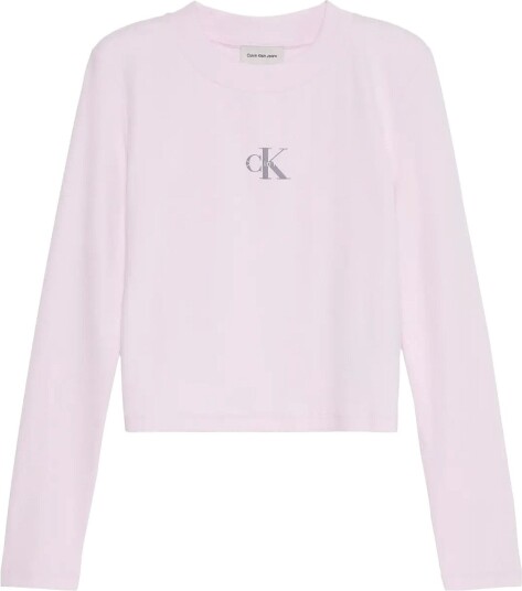 Calvin Klein Jeans Ls Monologo Baby Tee Pink M