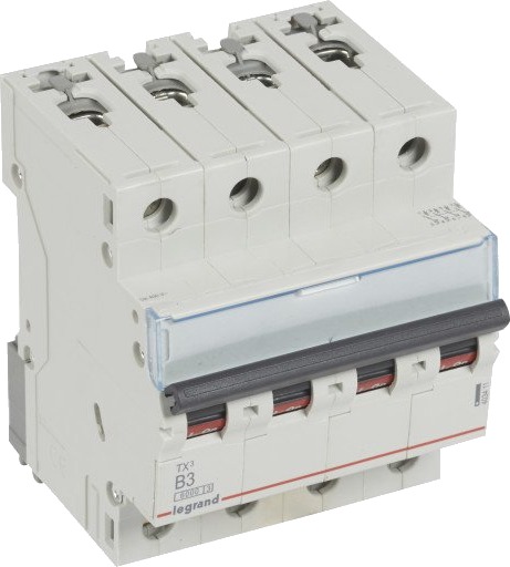 Legrand TX³ MCB automatsikring B3 4P 4M 6/6kA