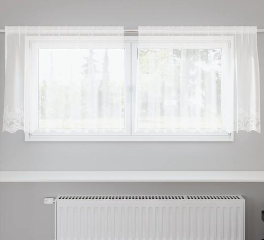  Blondegardin med gardiner Hvit 200 x 120 cm Polyester