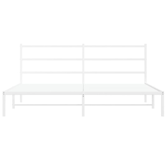 vidaXL Sengeramme i metall med sengegavl hvit 180x200 cm 8721012303157
