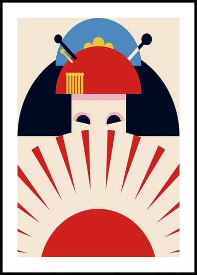 Geisha Girl Retro Minimalist Design Plakat Plakat / 70x100cm